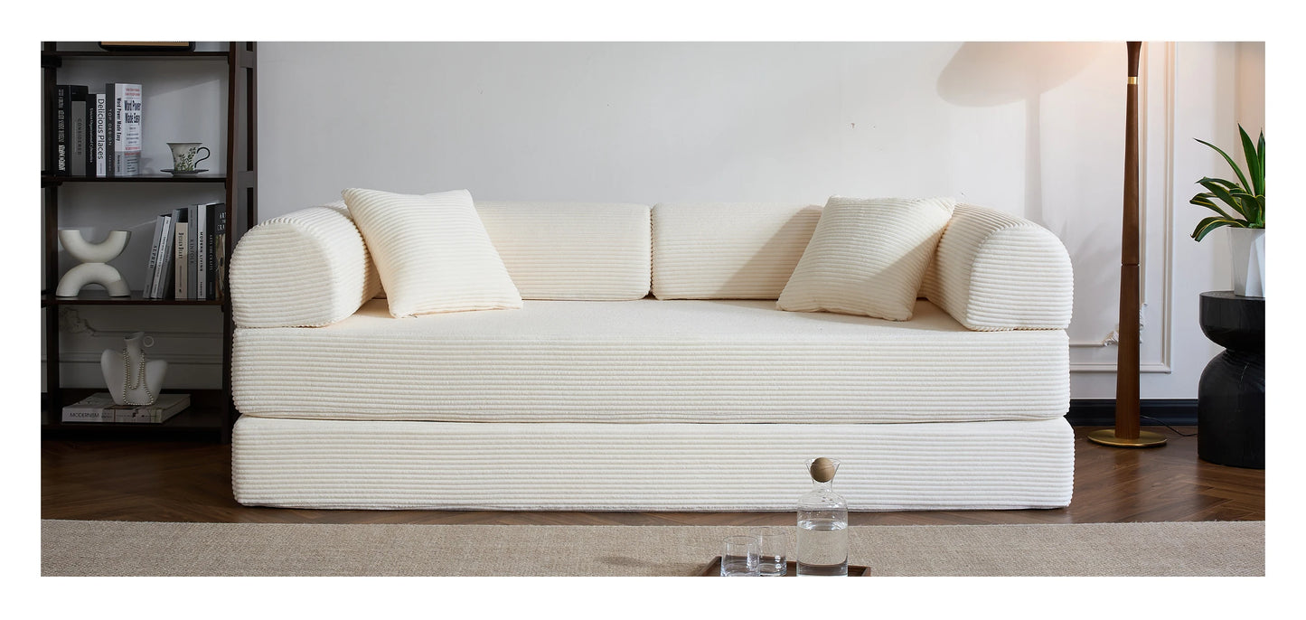 79’’ Folding Convertible Corduroy Sofa Bed