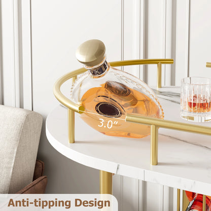 3-Tier Drinks Bar Cart with Wheels
