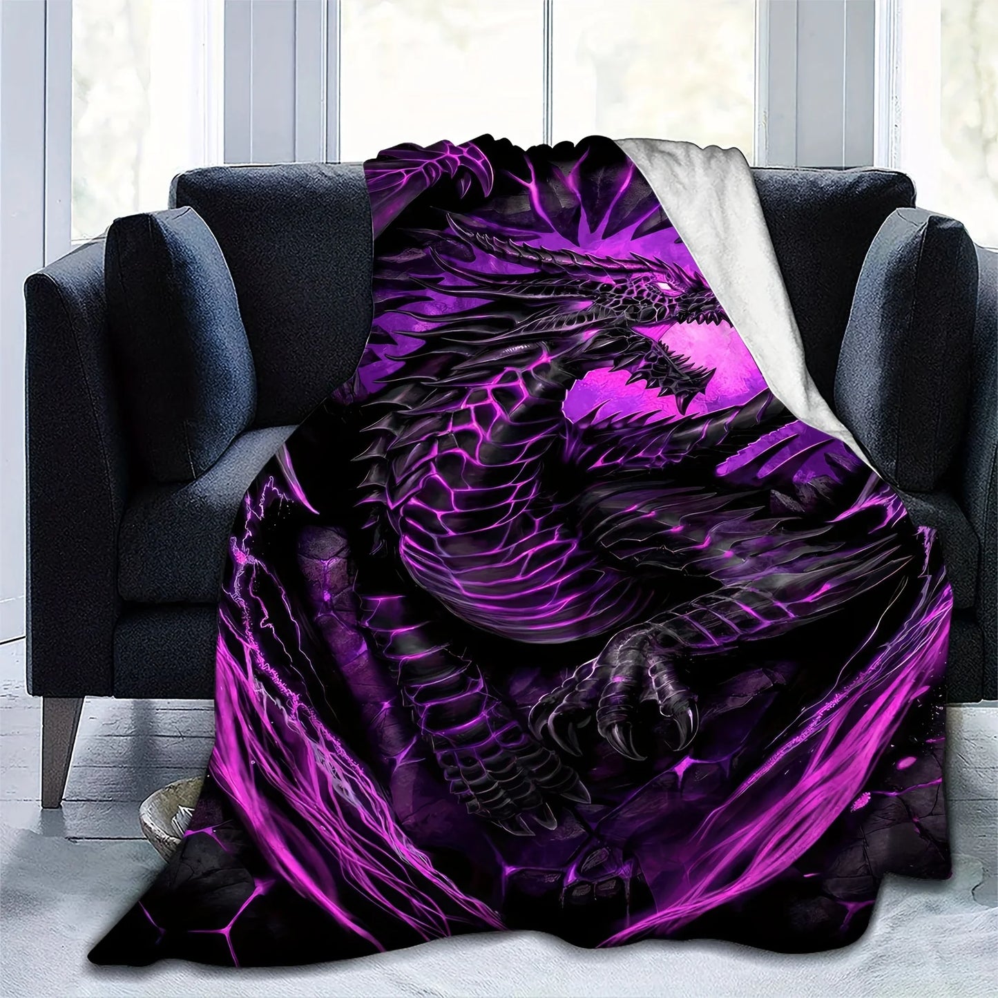 Dragon Print Flannel Gift Blanket