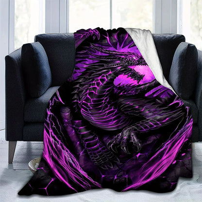 Dragon Print Flannel Gift Blanket
