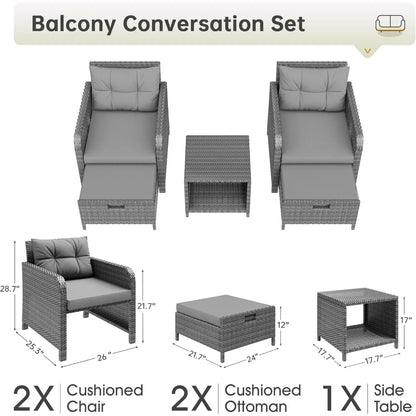 5 Piece Patio Conversation Set