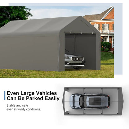 10x20 Heavy Duty Portable Carport w/Removable Sidewalls