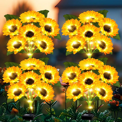 24 Sunflower Solar Lights, Waterproof Outdoor Decor