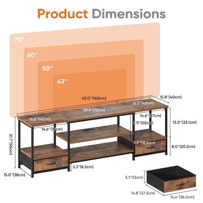 TV Stand For 70/75 Inch TV W/Drawers
