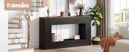 55-Inch Wood Entryway Table with Storage
