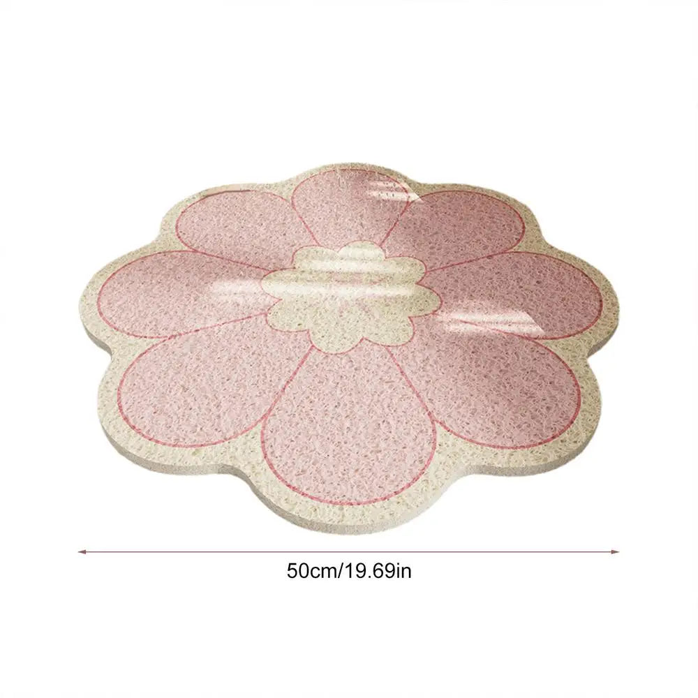Round Flower Bathroom Mat Quick Drying