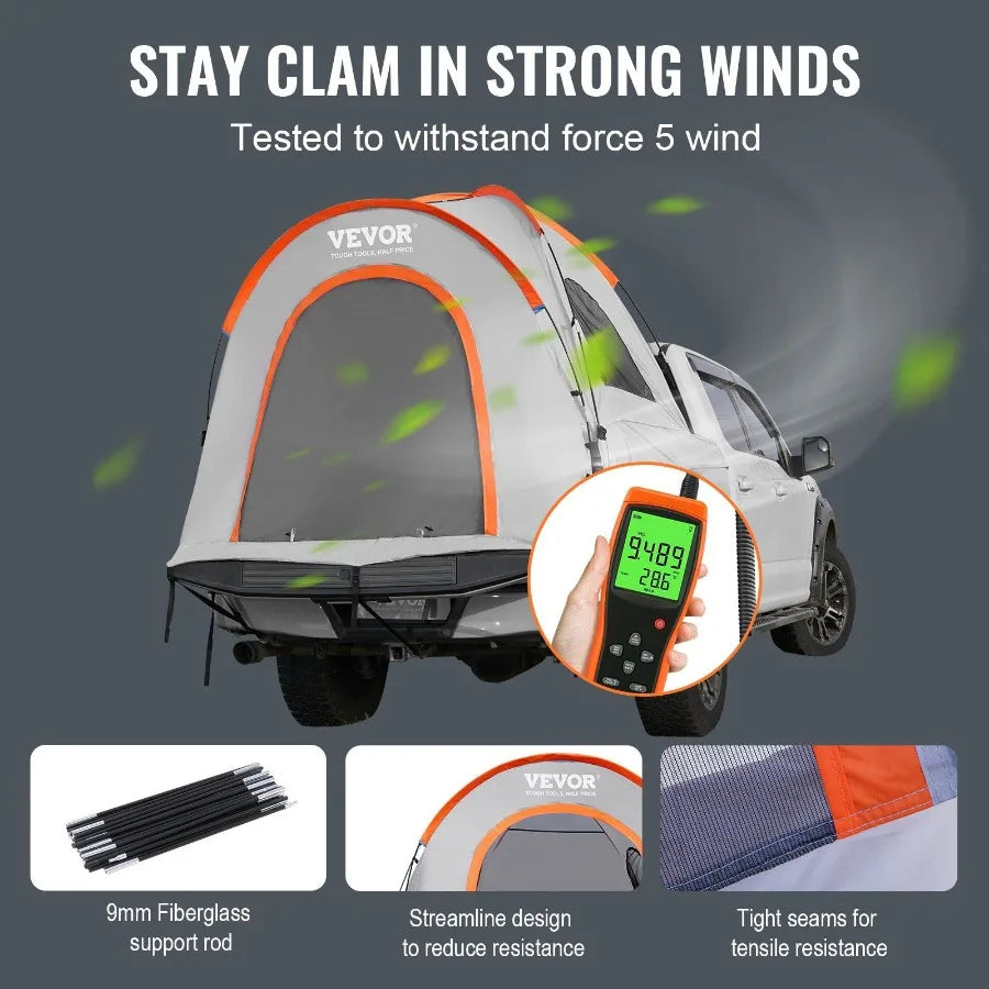 6.4-6.7ft Truck Bed Tent with Rain Layer