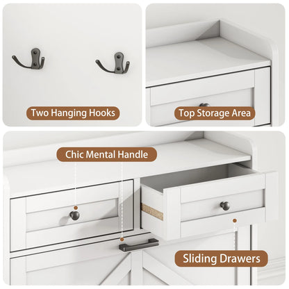 Shoe Cabinet with 3 Flip and 2 Drawers