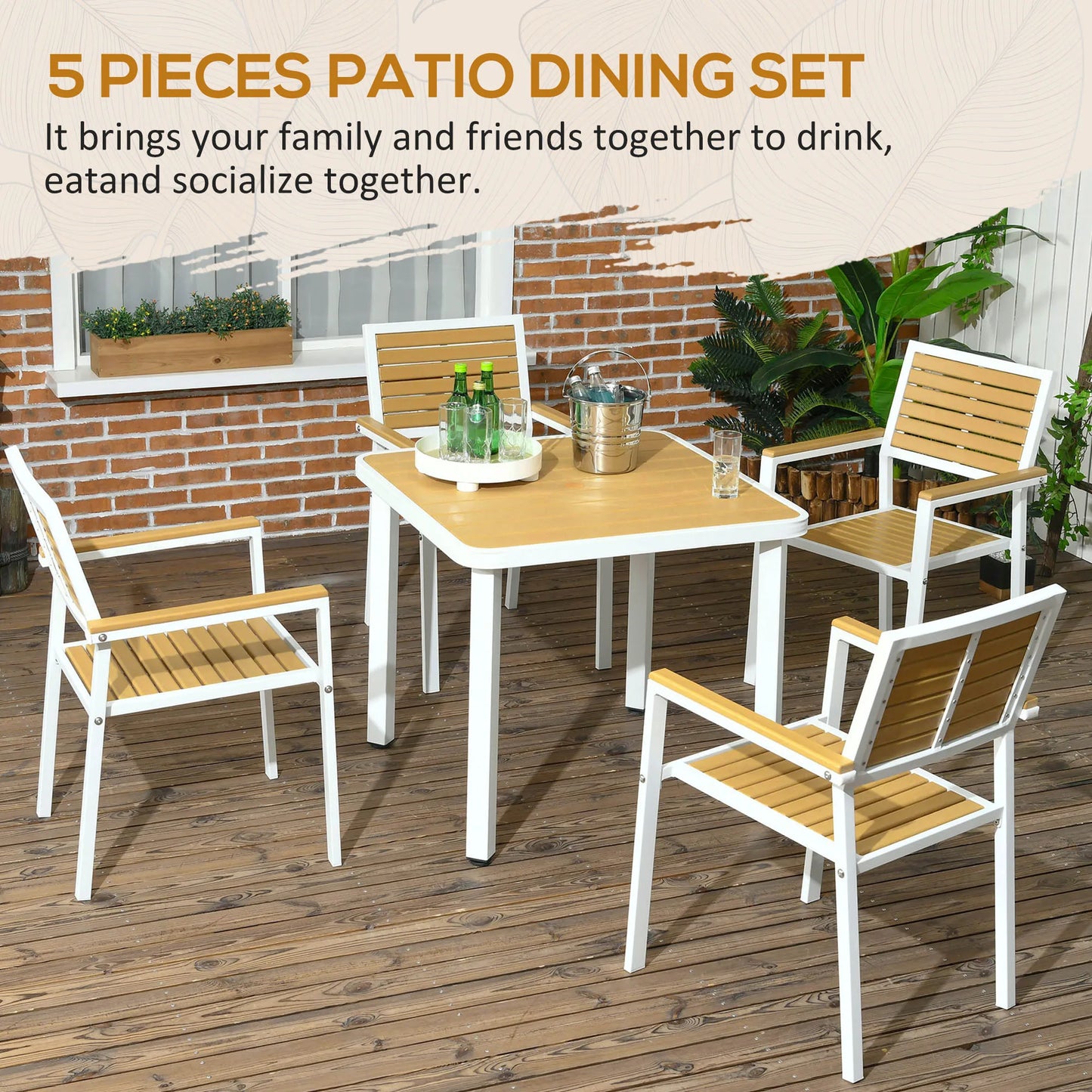 5Pc Outdoor Table and Chairs