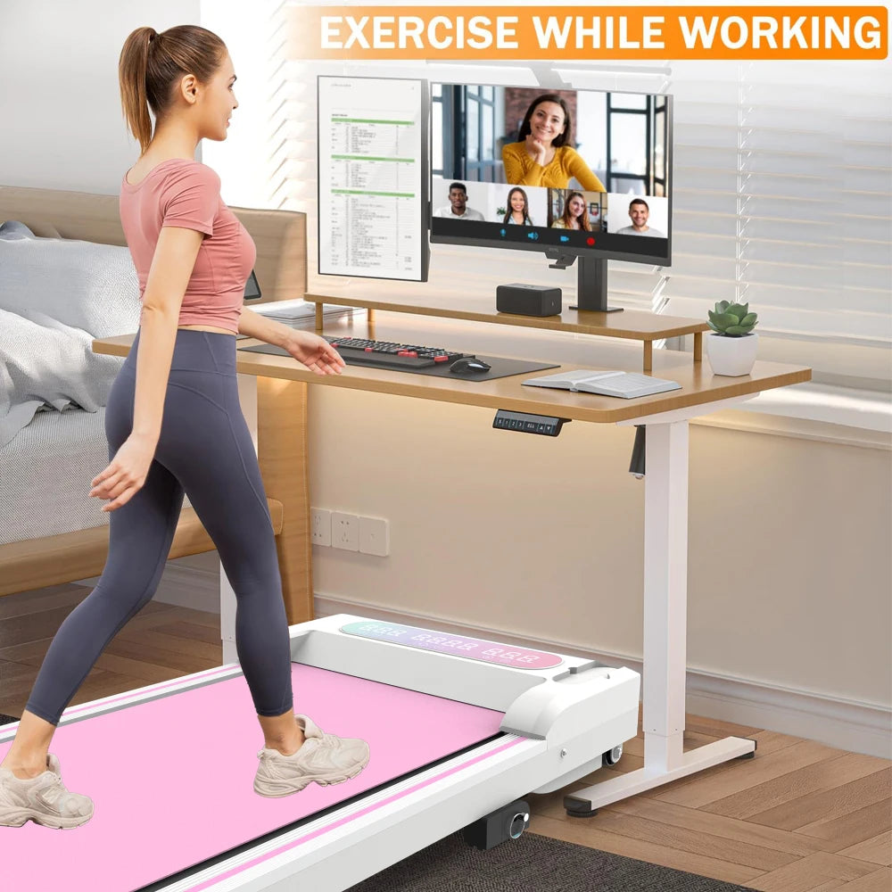 2-in-1 Portable Incline Treadmill with Remote