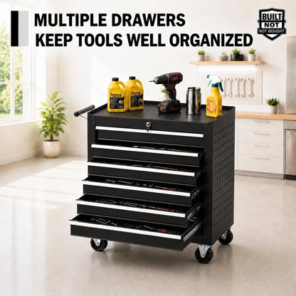 6 Drawer Rolling Tool Chest with Locking Wheels