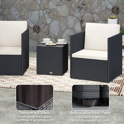 3 Piece Folding Bistro Set, Black