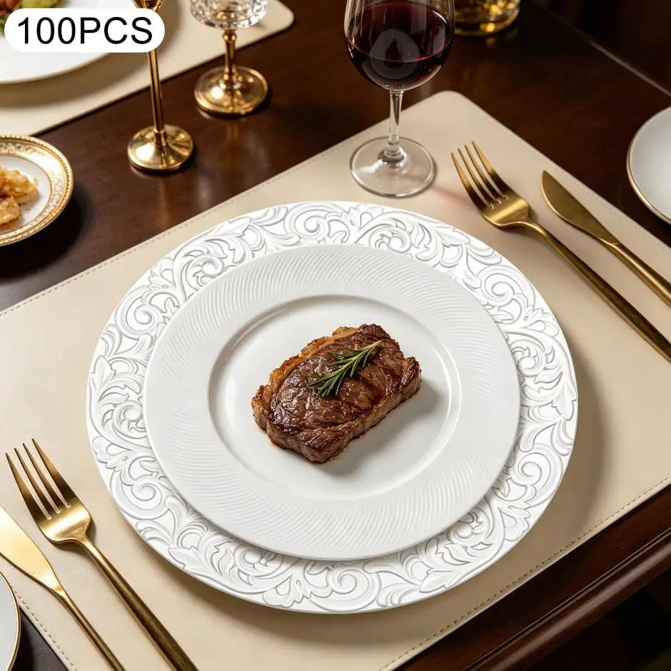100 Silver Charger Plate Set