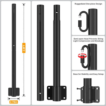 4 pack 2.8 ft string light poles
