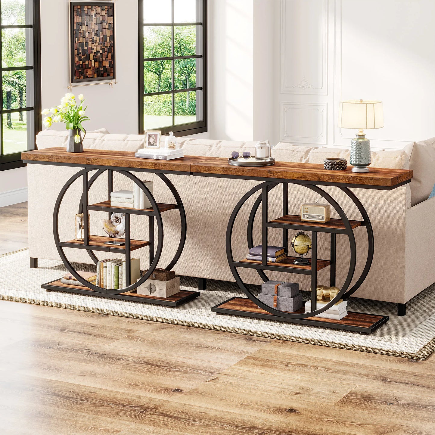 41.3-Inch 4-Tier Industrial Entryway Table