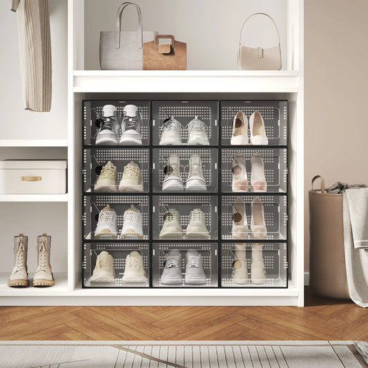 12/15 Pack Plastic Stackable Shoe Organizer