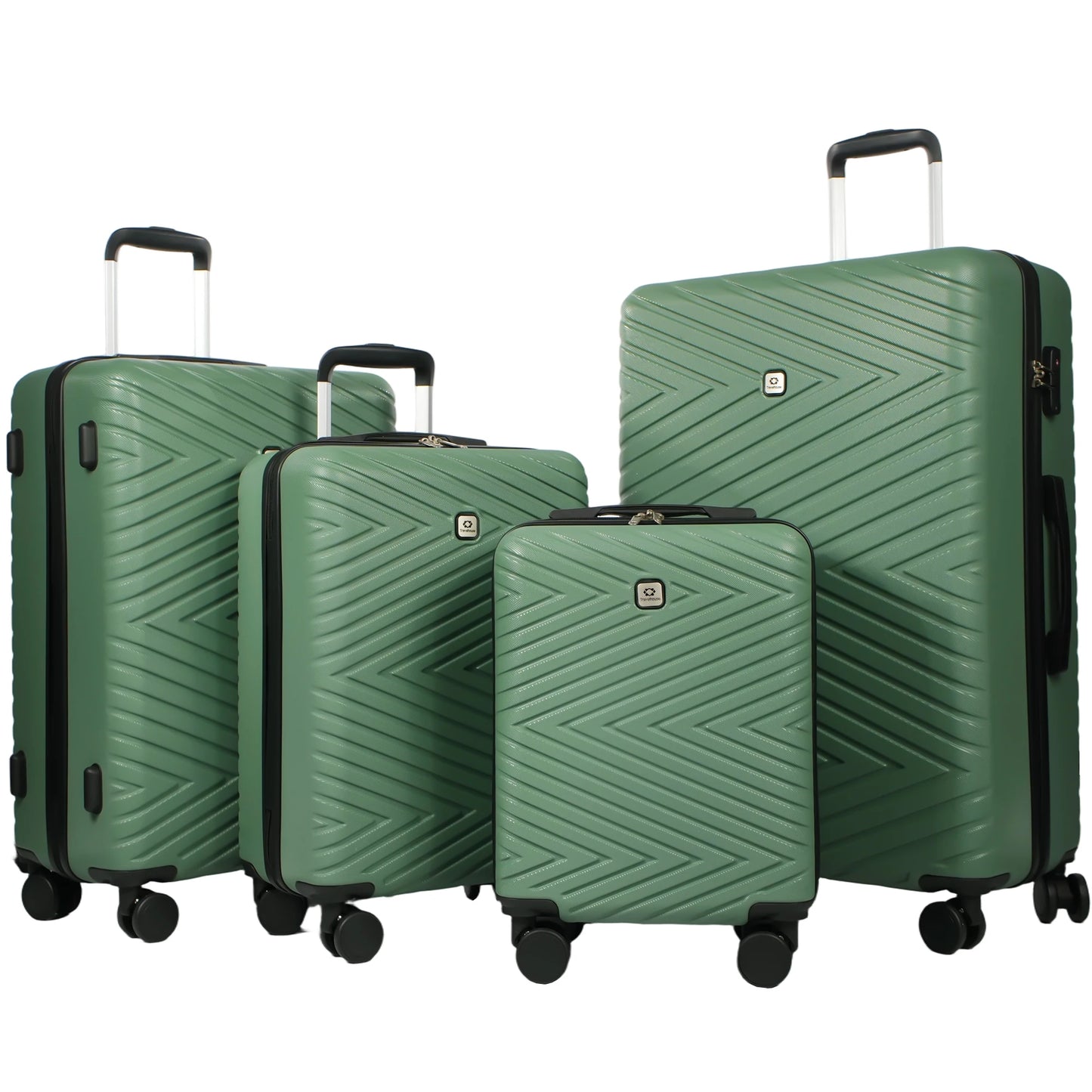 4-Piece ABS Suitcase With Spinner Wheels/Lock