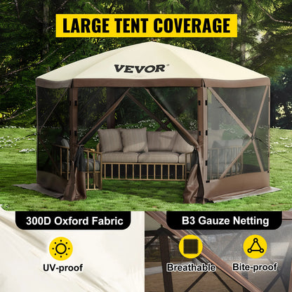 Pop-up 6 Sided 12' x 12' / 10' x 10' Camping Gazebo