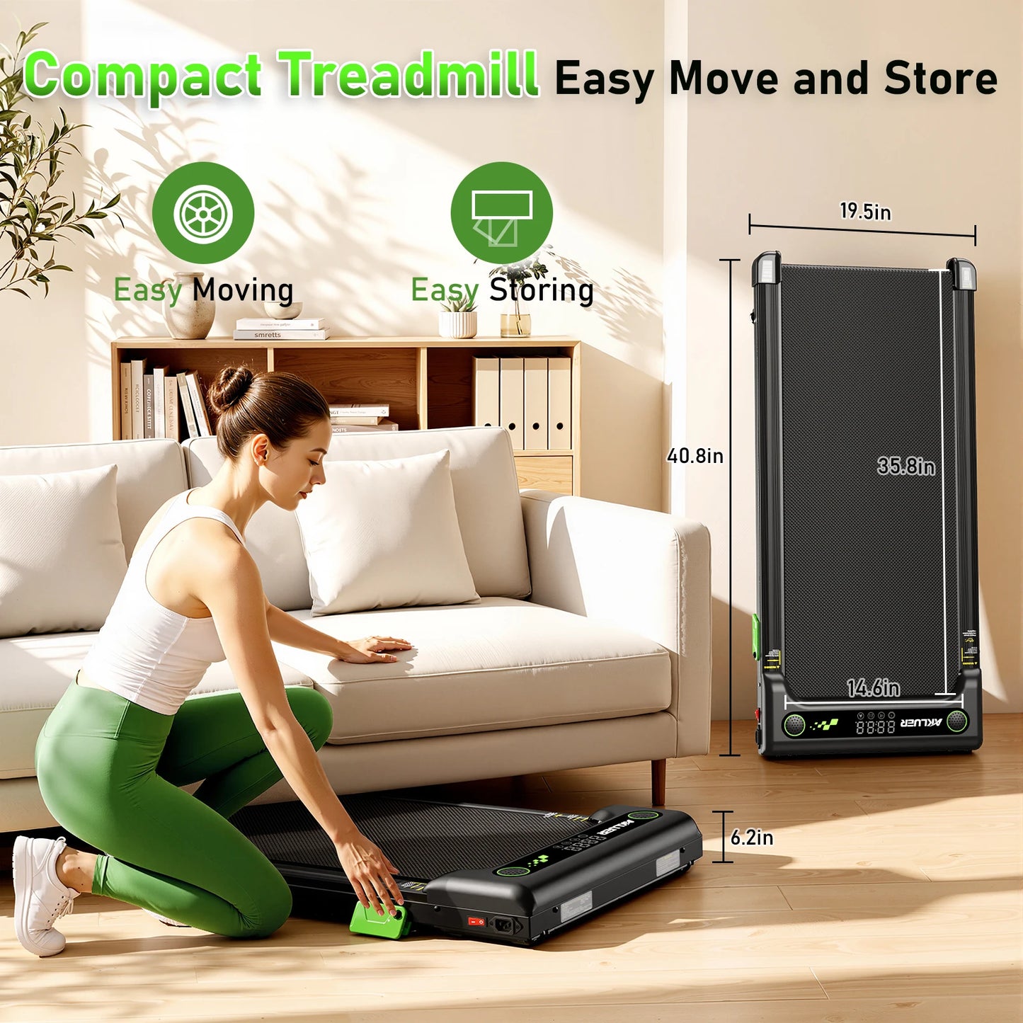 2.5HP Portable Walking Treadmill with 300Lbs Capacity