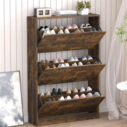 Shoe Cabinet with 3 Flip Drawers