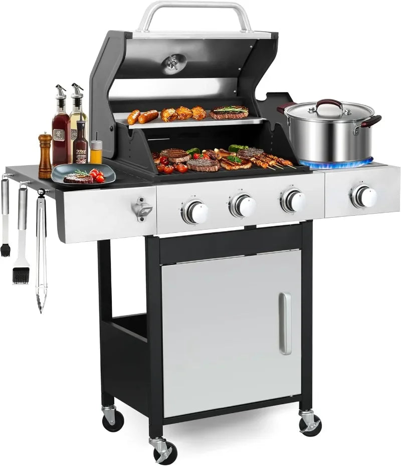 Propane Gas Grill with Side Burner