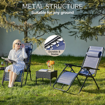 Set of 2 Portable Zero Gravity Recliner Chairs