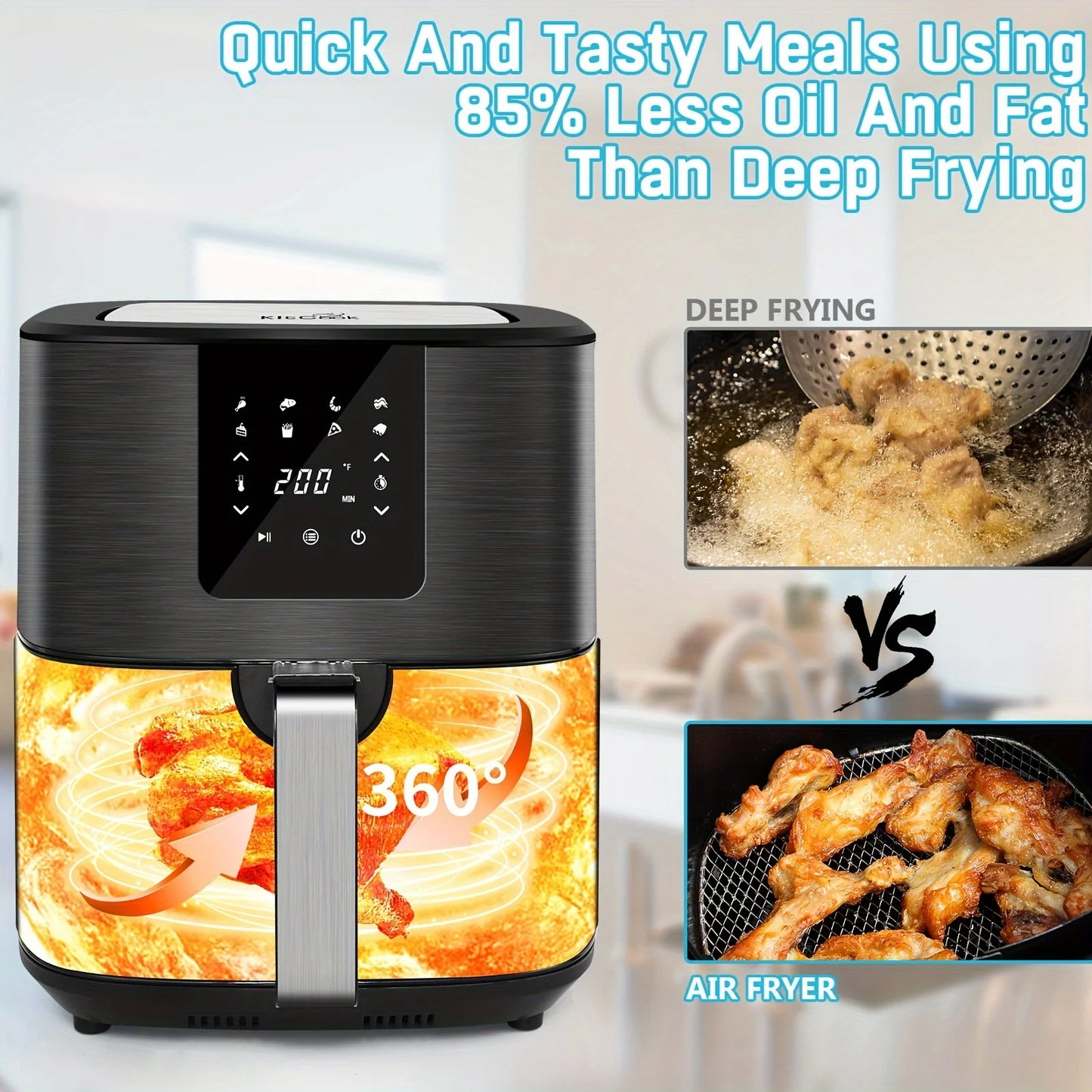 7Qt Air Fryer with 8 Presets 1500W