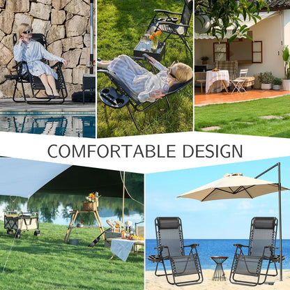 Portable Recliner Camping Chair with Cup Holder