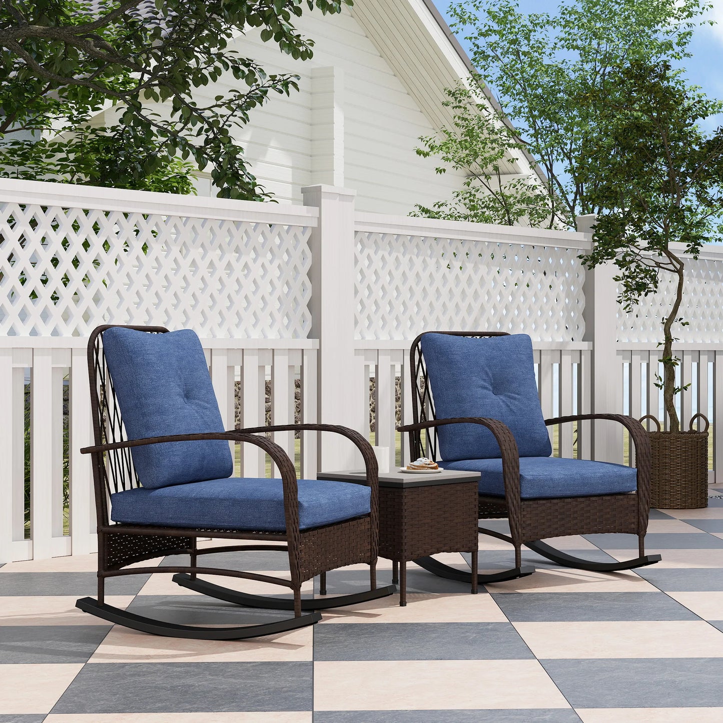 Rocking Chair Patio Furniture W / Table