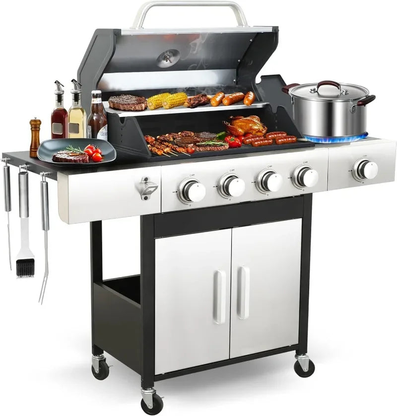 Propane Gas Grill with Side Burner