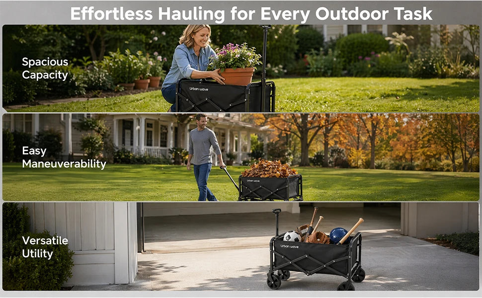 Collapsible 220 lbs Capacity Wagon with Wheels