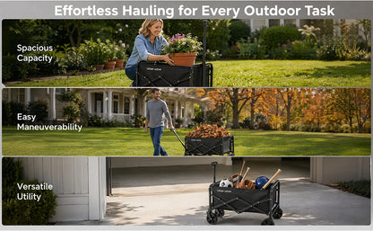 Collapsible 220 lbs Capacity Wagon with Wheels
