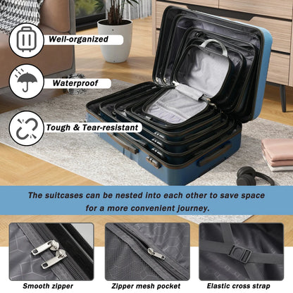 6-Piece ABS Hard-Shell Luggage Set