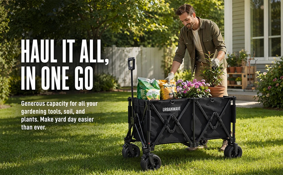 Heavy-Duty Folding Beach Cart - 680LBS Capacity