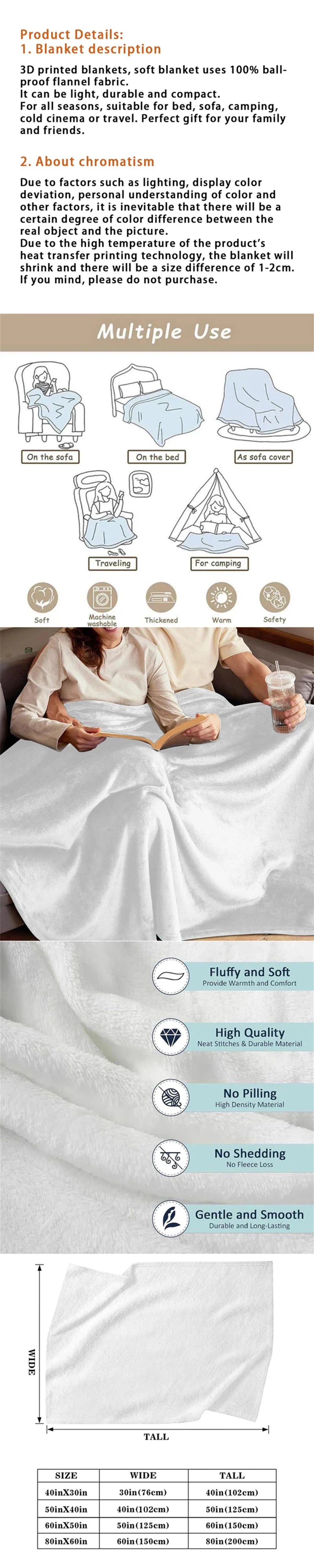 Soft All-Season Throw Flannel Blanket