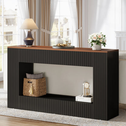 55-Inch Wood Entryway Table with Storage