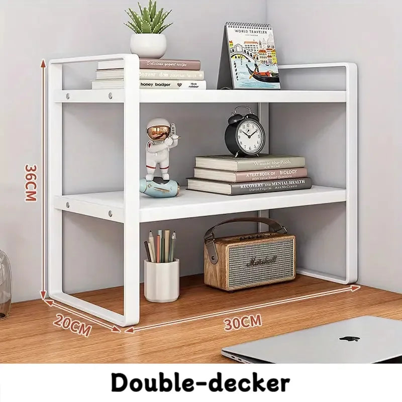 Multi-Tier Iron Office Desk Storage Rack