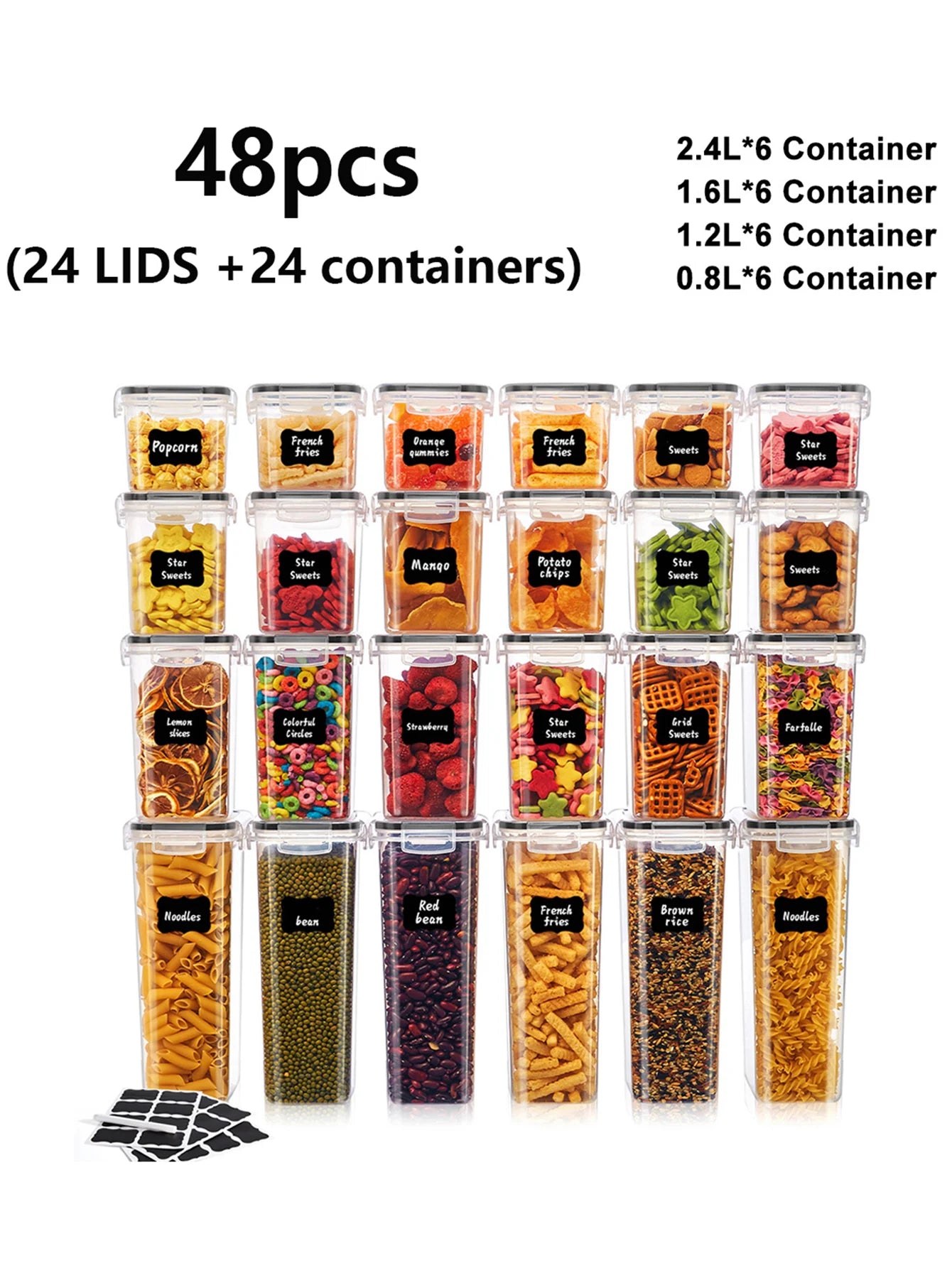 24/48pcs, Sealed Food Storage Containers with Lids