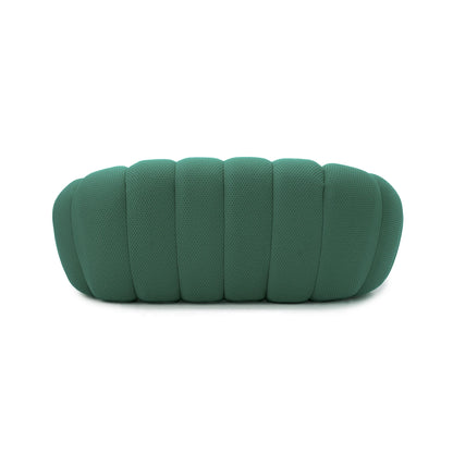 Curved Boneless Loveseat with 3D Knitted Fabric
