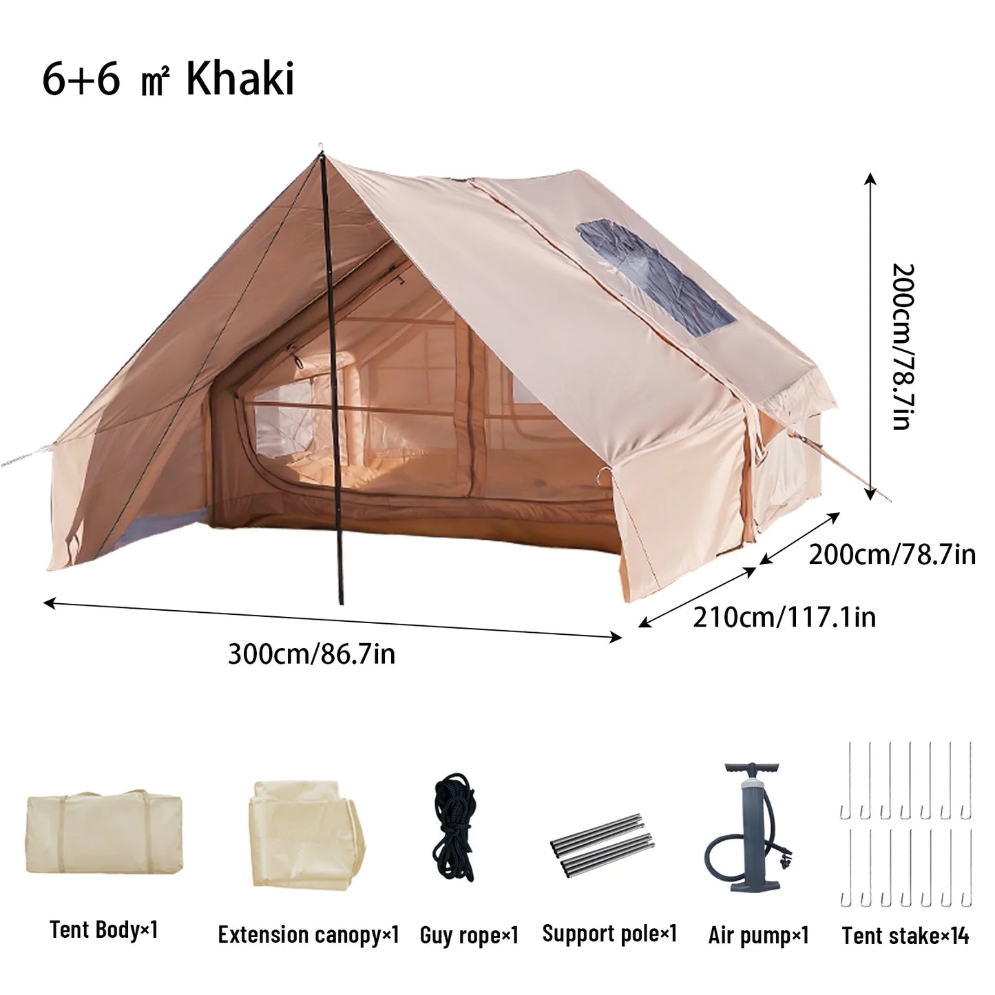 4-6 Person Outdoor Family Luxury Inflatable Tent