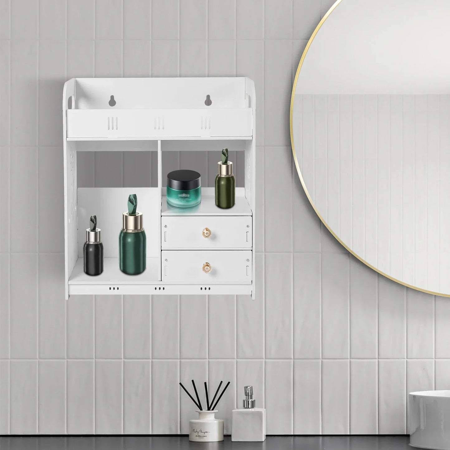Bathroom Wall Mounted Cabinet with 2 Drawers