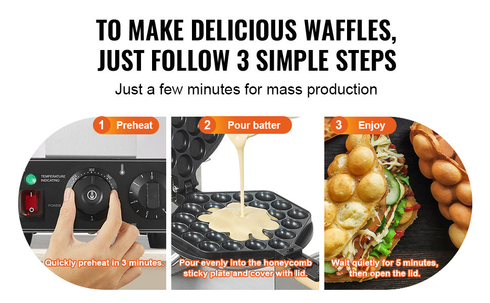 Commercial Egg Bubble Waffle Maker
