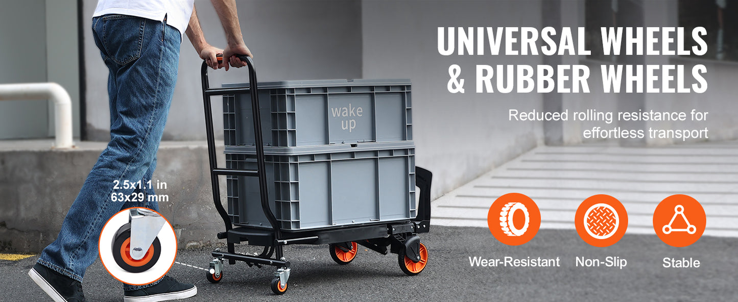 300lbs Folding  Aluminum Lightweight Hand Truck