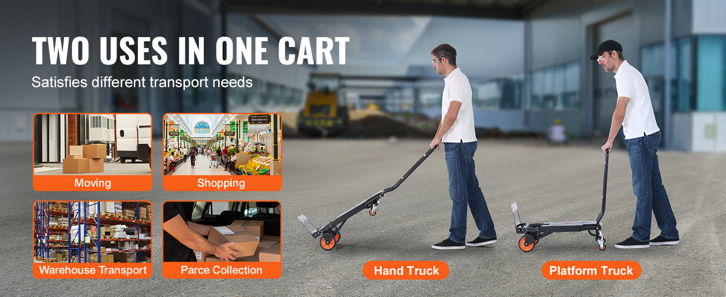 300lbs Folding  Aluminum Lightweight Hand Truck